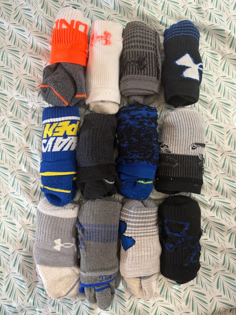 12 pairs Under Armour little boys socks
